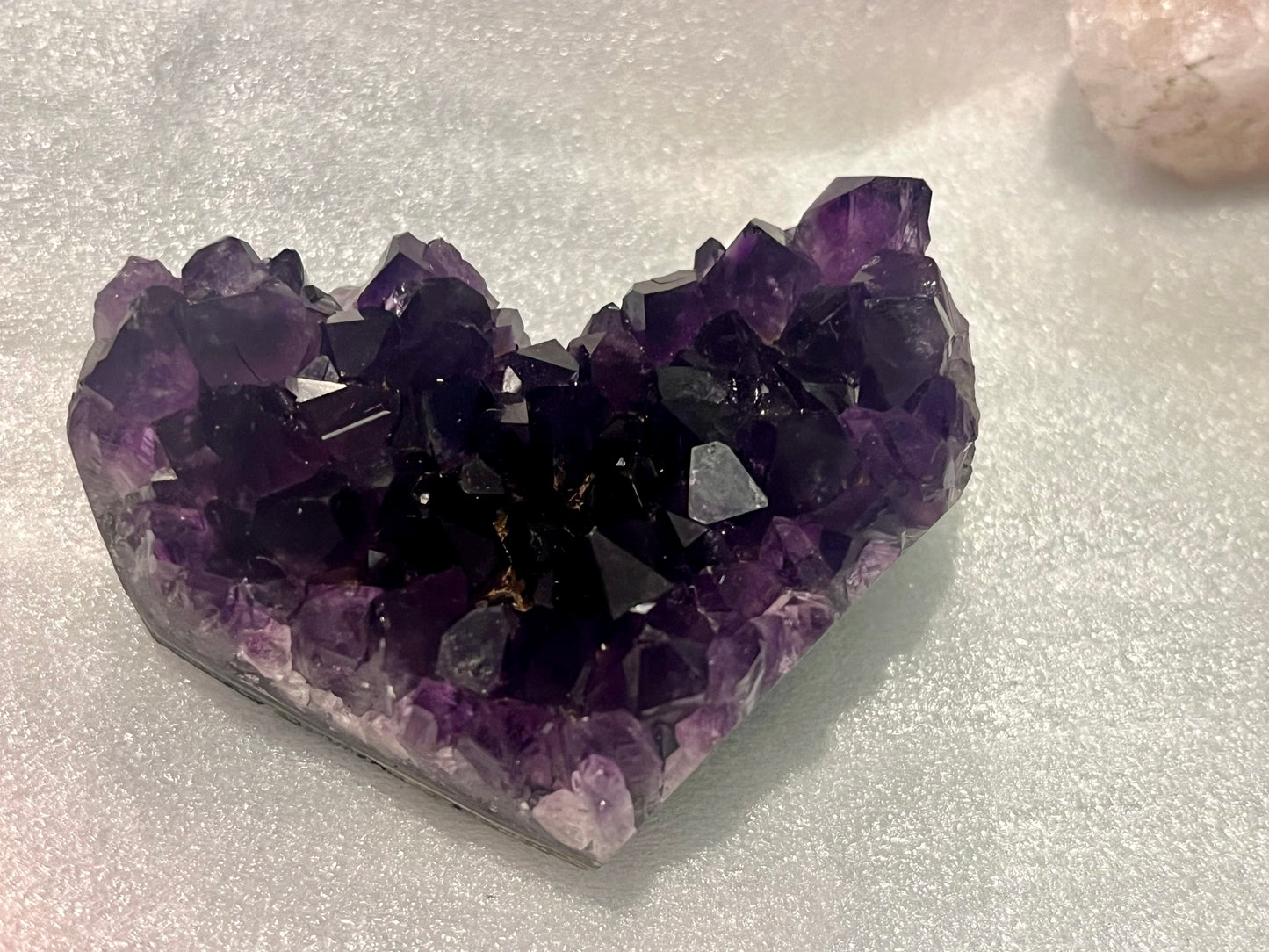Beautiful Dark Amethyst Cluster Heart