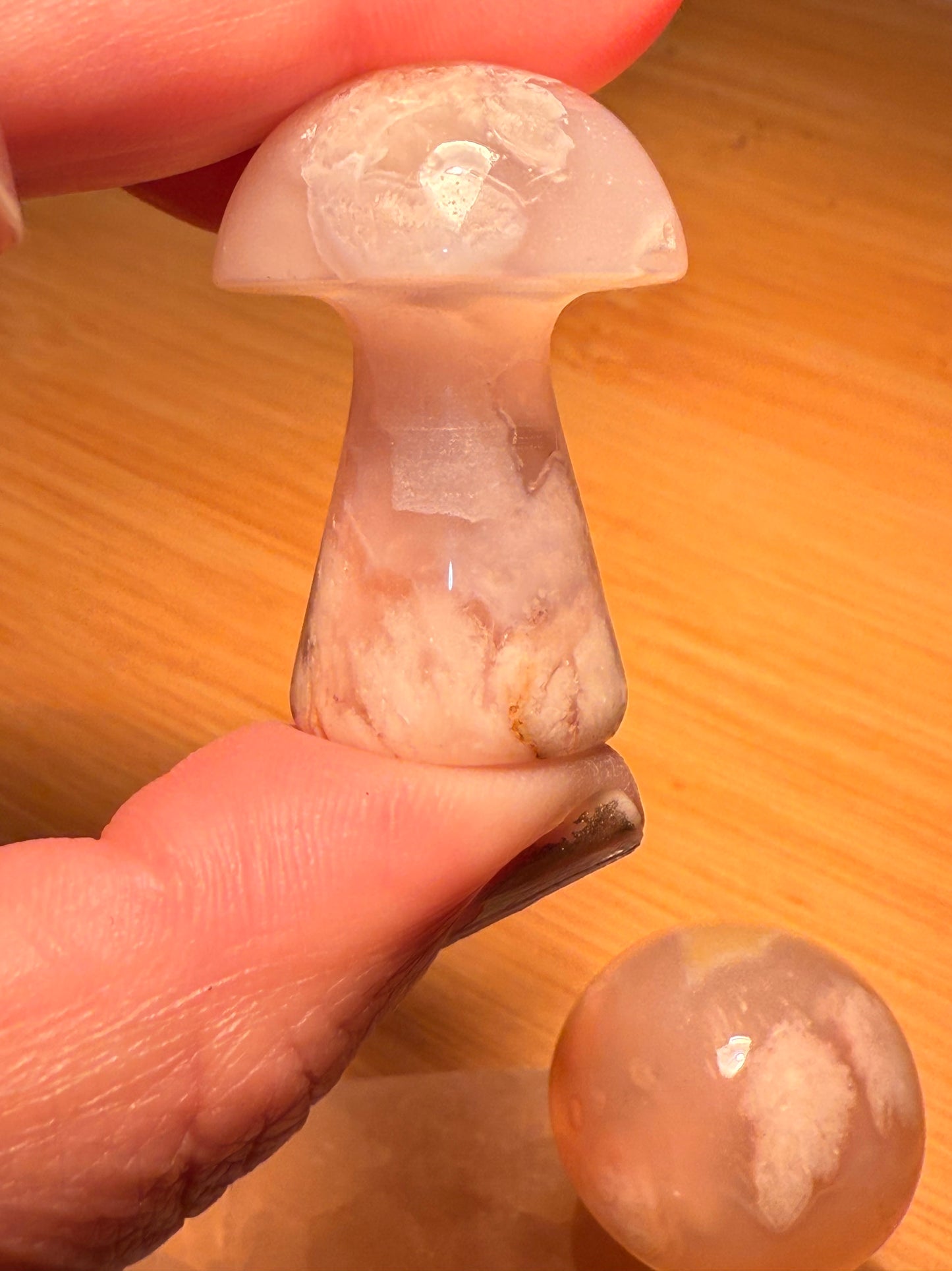 Flower Agate Mushroom carvings