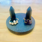 Crystal Ring Holder, Shungite and Black Obsidian