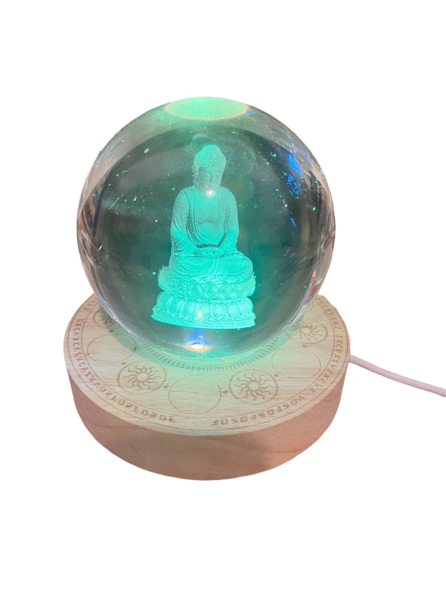 3D Buddha Glass Sphere Multicolour Lamp