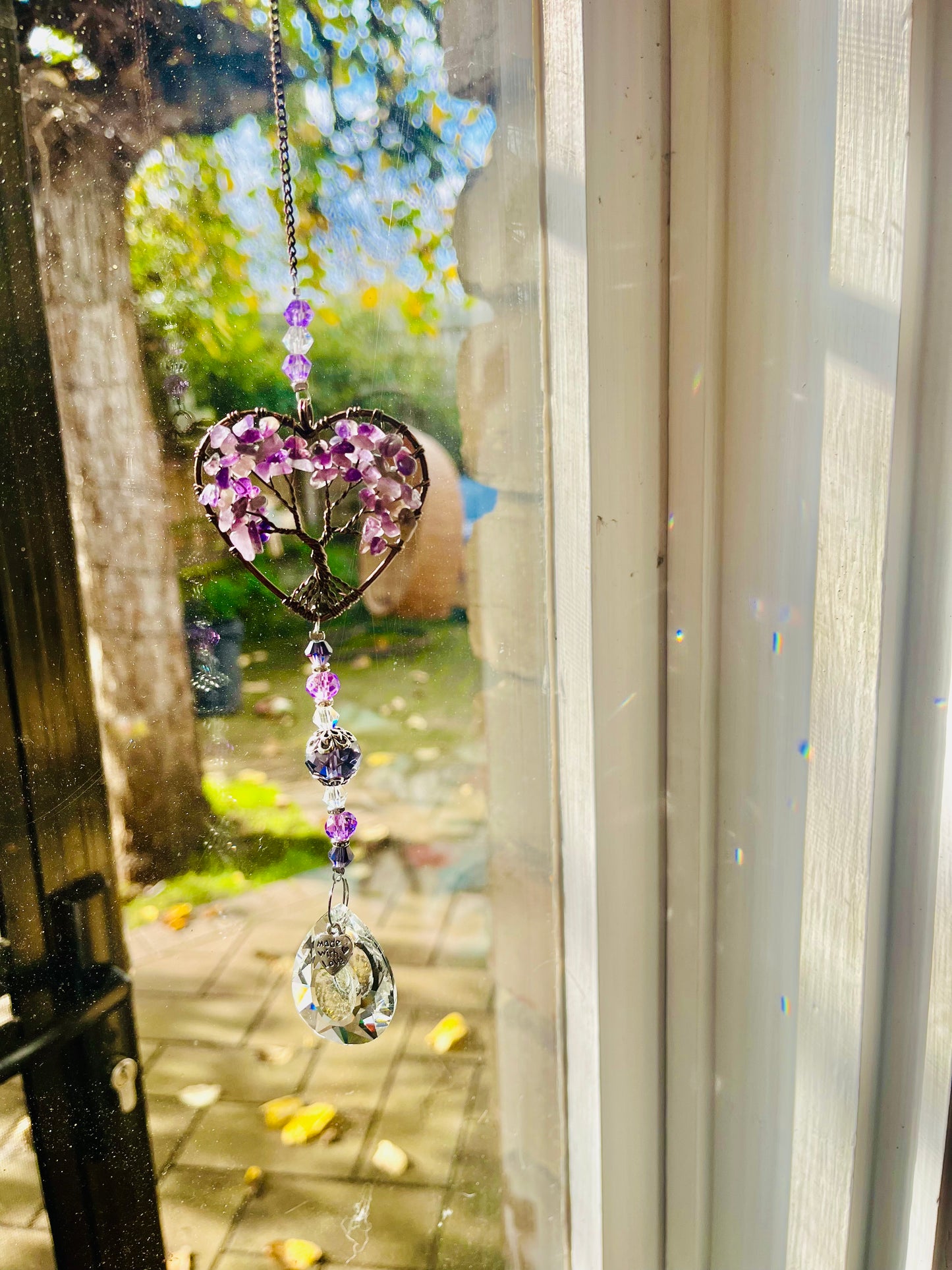 Amethyst Three of Life Suncatcher