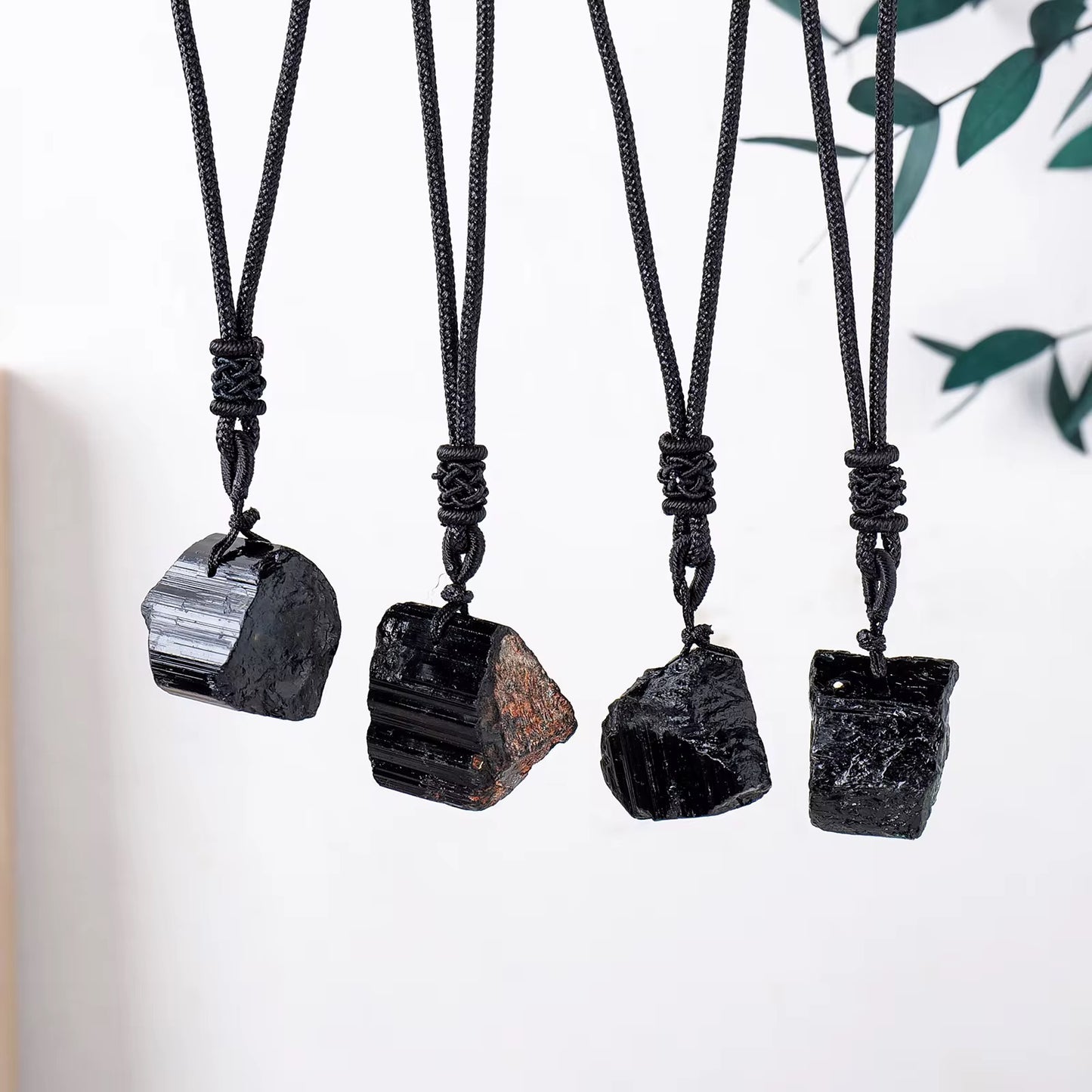 Raw Black Tourmaline Protection Adjustable Necklace