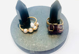 Crystal Ring Holder, Shungite and Black Obsidian