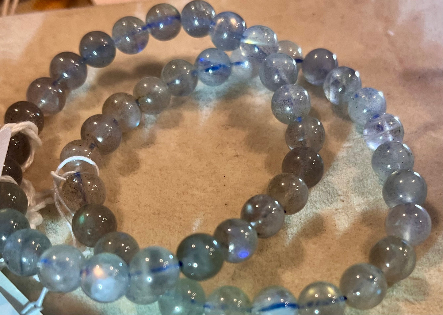 Natural Labradorite Beaded Stretchy Bracelet