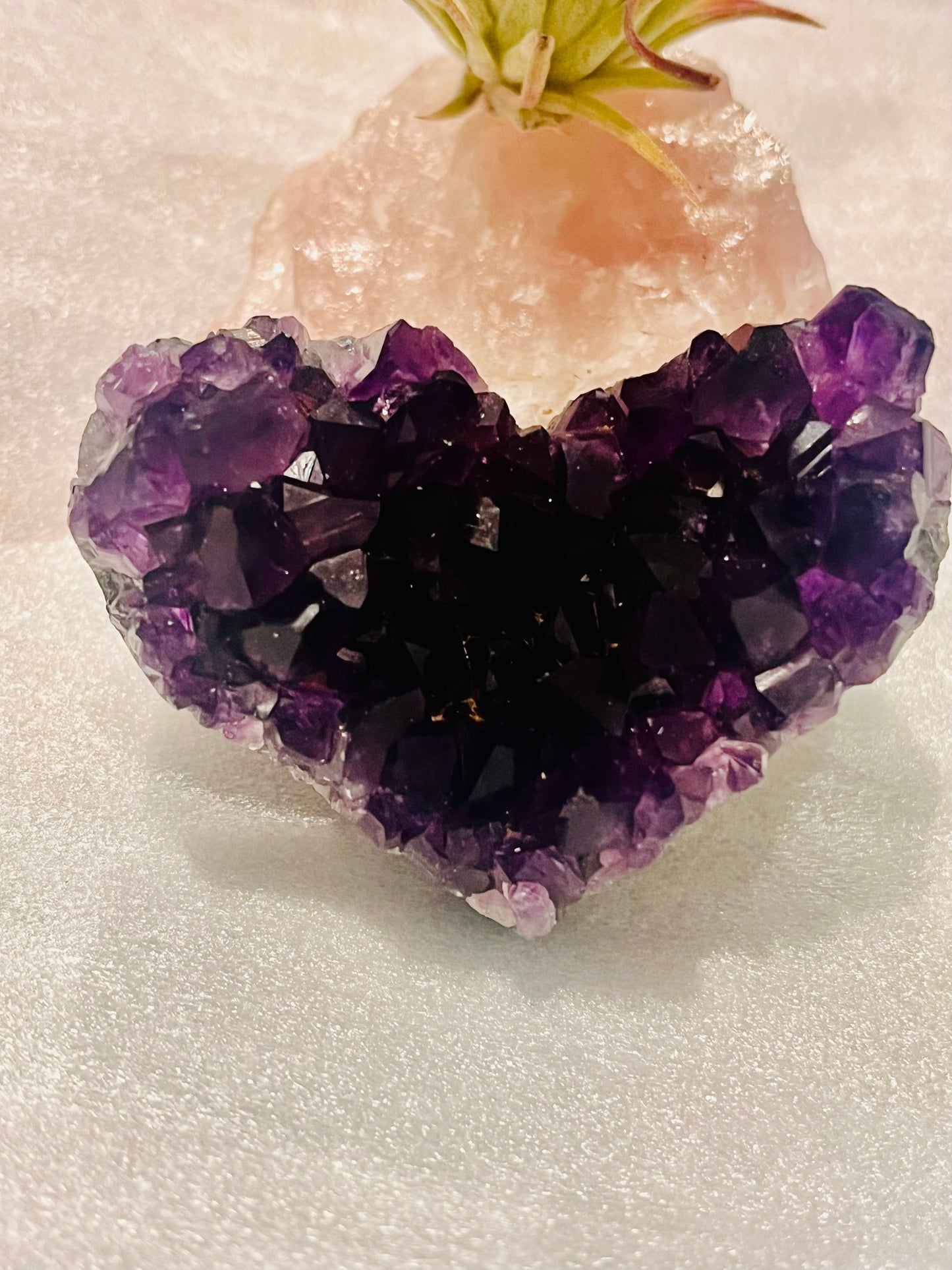 Beautiful Dark Amethyst Cluster Heart