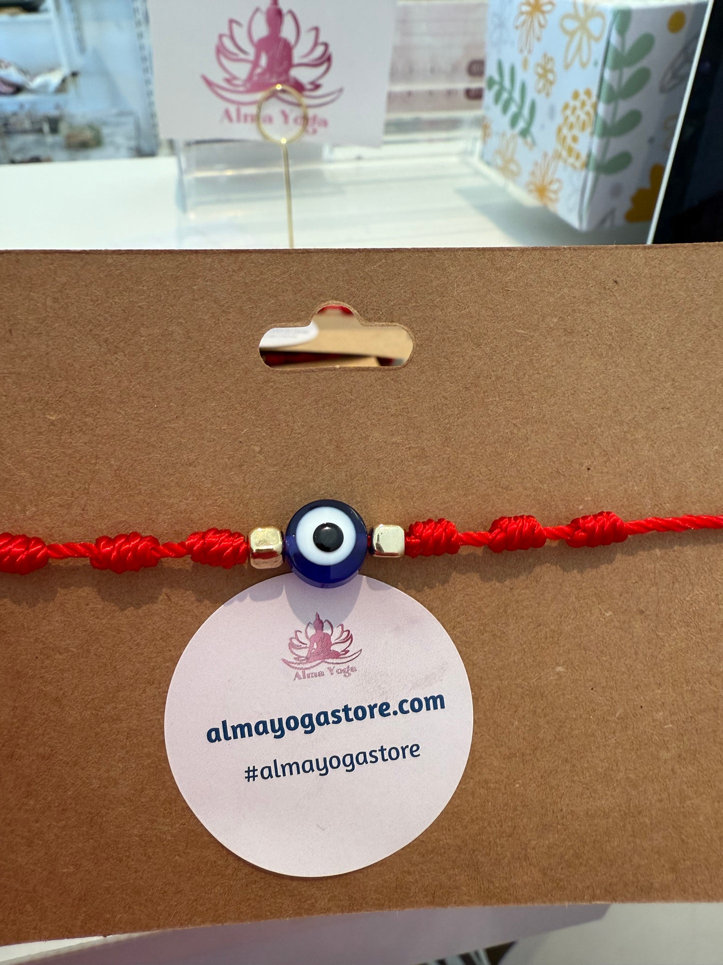 Adjustable Red Knot Evil Eye Bracelet