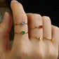 Birthstone Rings Stainless Steel , Adjustable