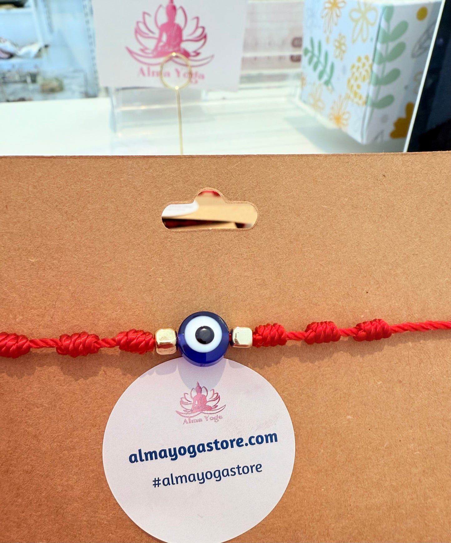 Adjustable Red Knot Evil Eye Bracelet