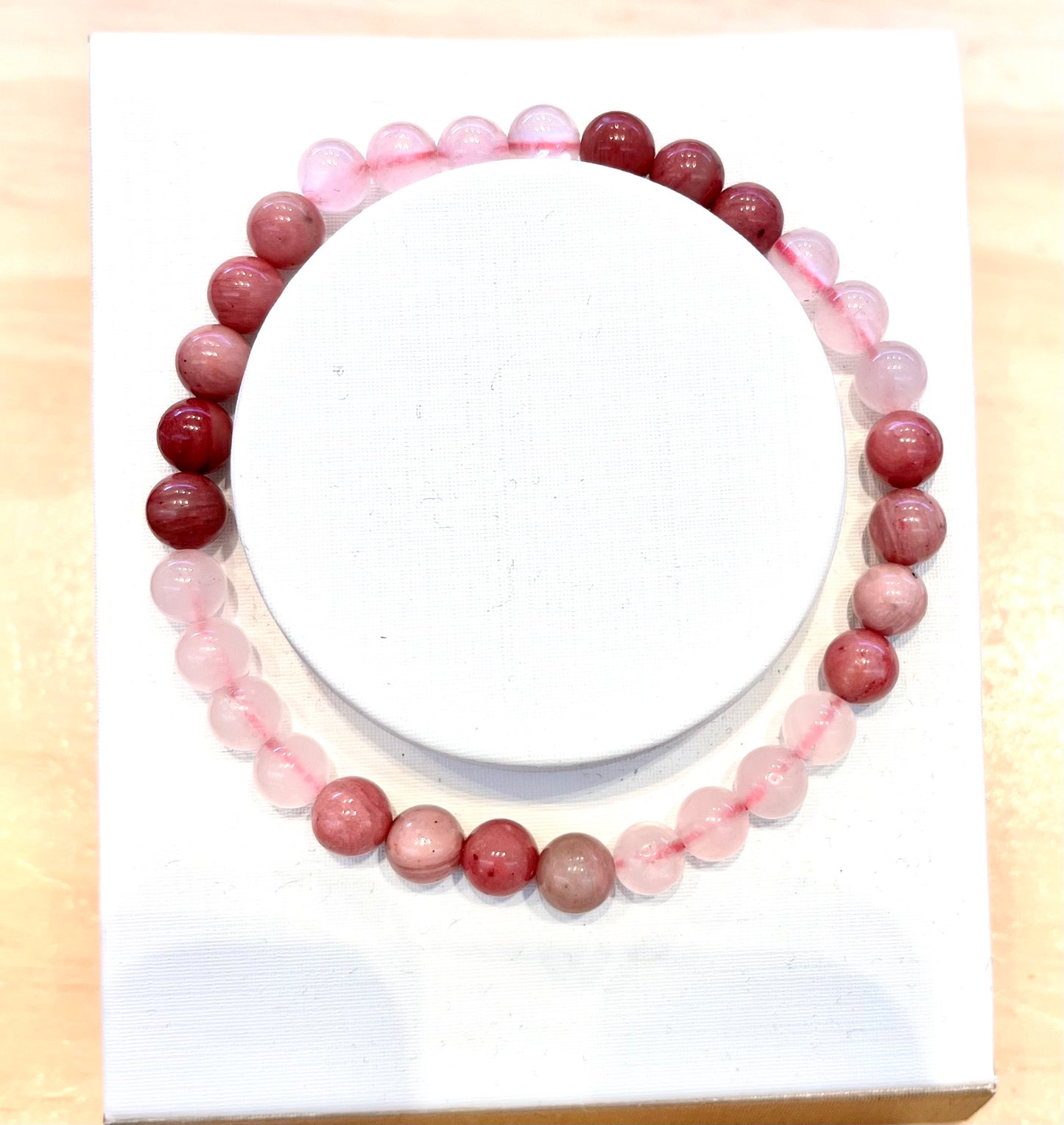 Rose Quartz and Rhodonite Fertility 6mm Bracelets