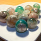 Green Flower Agate Small Spheres 20mm approx