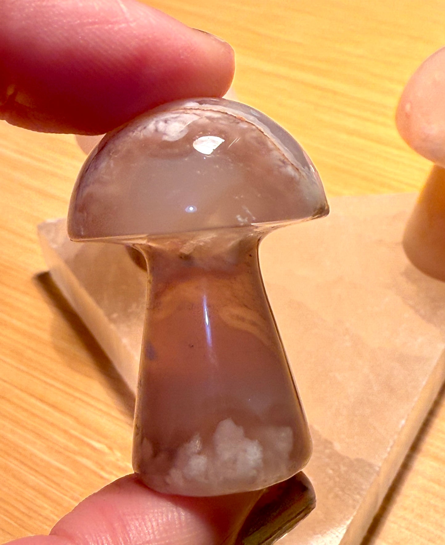 Flower Agate Mushroom carvings