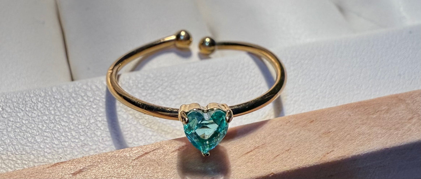 Birthstone Rings Stainless Steel , Adjustable