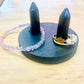 Crystal Ring Holder, Shungite and Black Obsidian