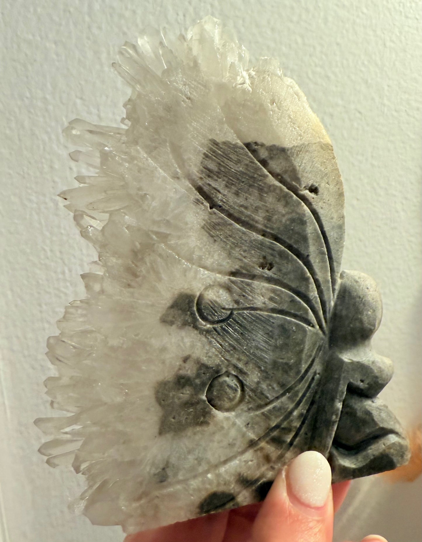 Carved Amethyst Fairy Sculpture, Raw Crystal & Stone Fairy Figurine