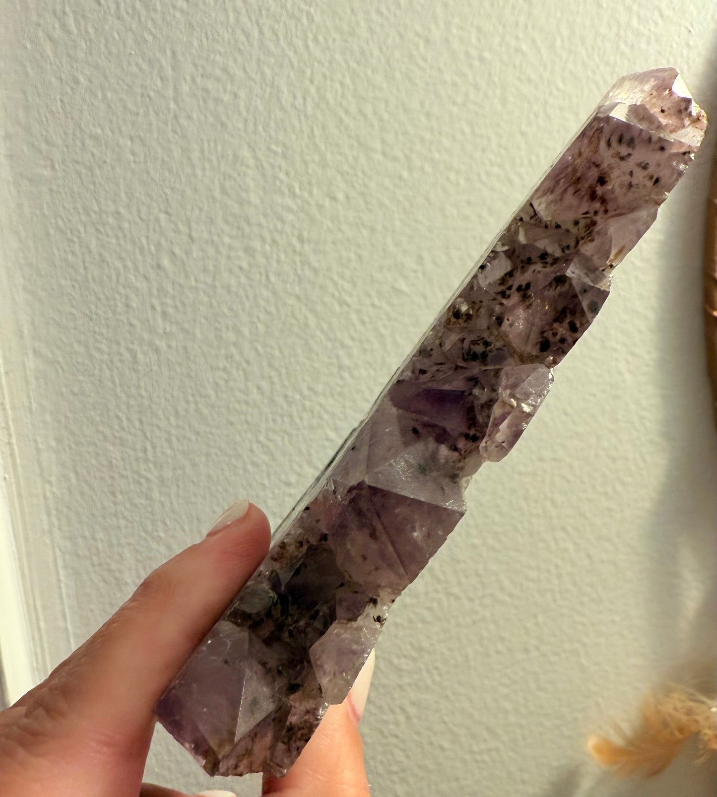 Carved Amethyst Fairy Sculpture, Raw Crystal & Stone Fairy Figurine