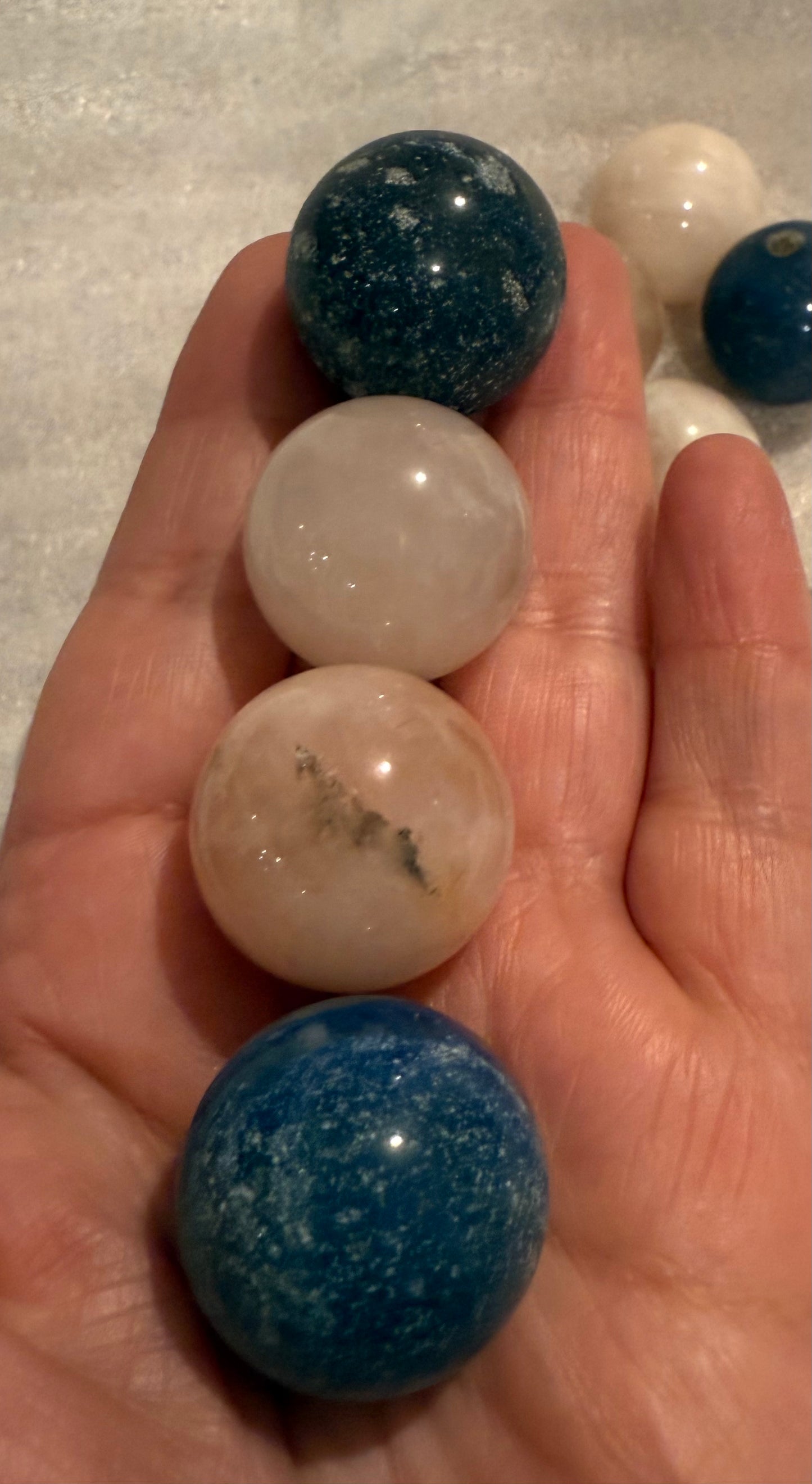 Crystal Small Spheres, Rose Quartz and Sodalite