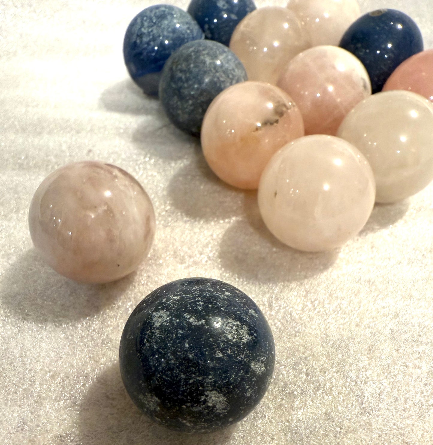 Crystal Small Spheres, Rose Quartz and Sodalite