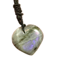 Labradorite Heart Shape Pendant, Purple Flashes