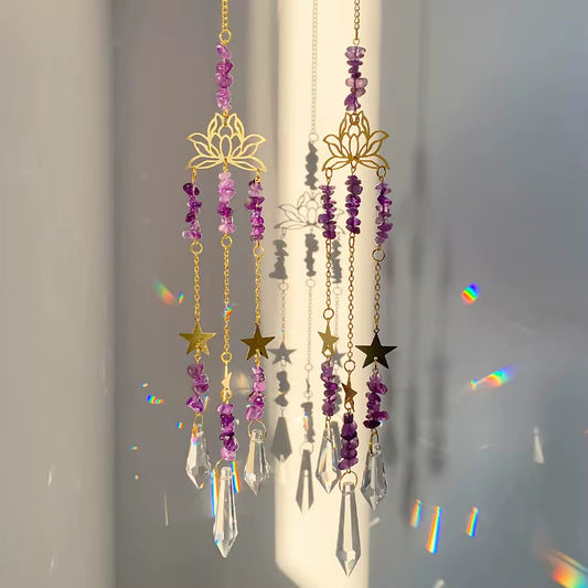 Lotus and Amethyst Sun catchers