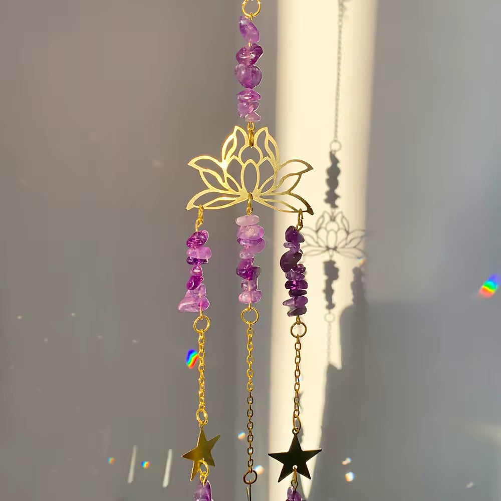 Lotus and Amethyst Sun catchers