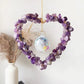 Gemstone Heart Crystal Suncatcher, Handmade Light-Catching Decor