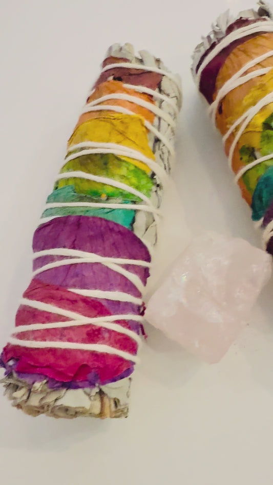 Rose Petal , Organic White Sage Smudge Sticks