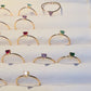 Birthstone Rings Stainless Steel , Adjustable