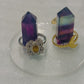 Rings Holder, Selenite and Small Rainbow Towers