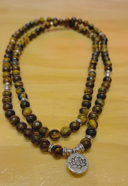 Tiger Eye 8mm Mala Necklaces