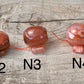 Natural Carnelian Gemstone 3 Hole Guru Beads, T-Drilled Beads