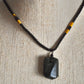 Black Tourmaline Necklace, Raw Black Tourmaline
