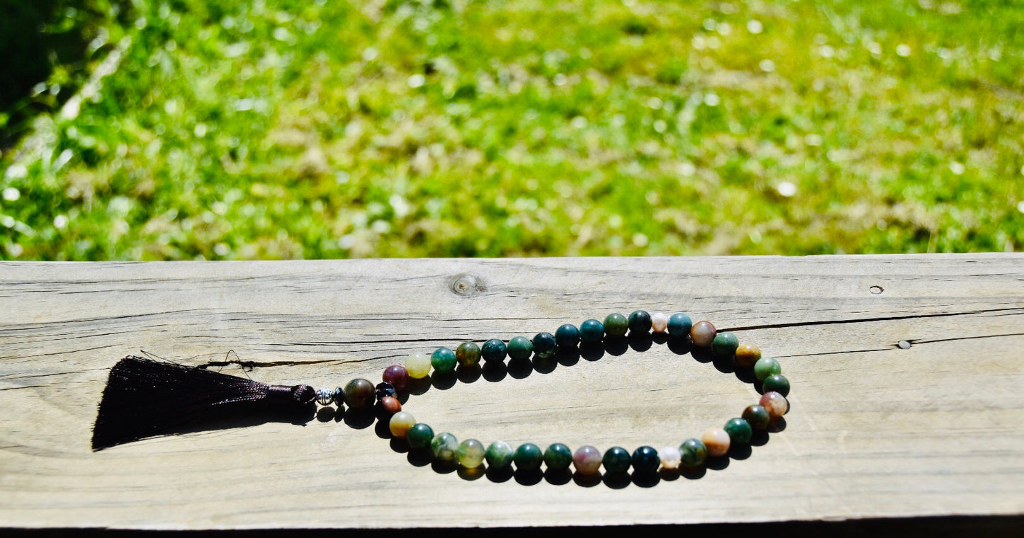 10mm Cherry Blossom Jasper and Pearls Tasbih