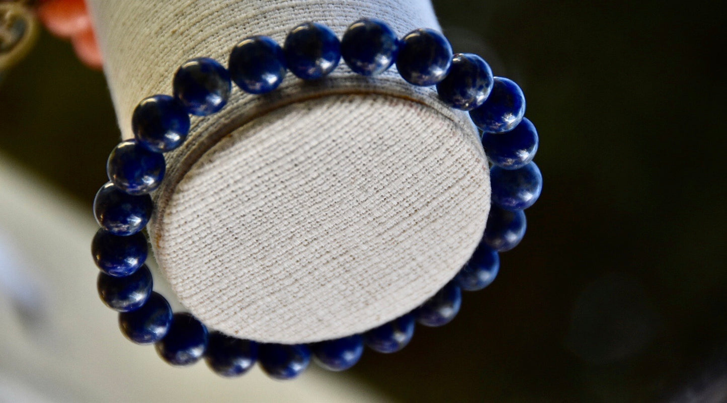 Lapis Lazuli Elastic Bracelet (Serenity • Awareness •Deepens Your Meditation)