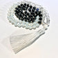 Clear Quartz,Hematite, Opalite and Black Labradorite Tassel Mala Bead