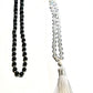 Clear Quartz,Hematite, Opalite and Black Labradorite Tassel Mala Bead