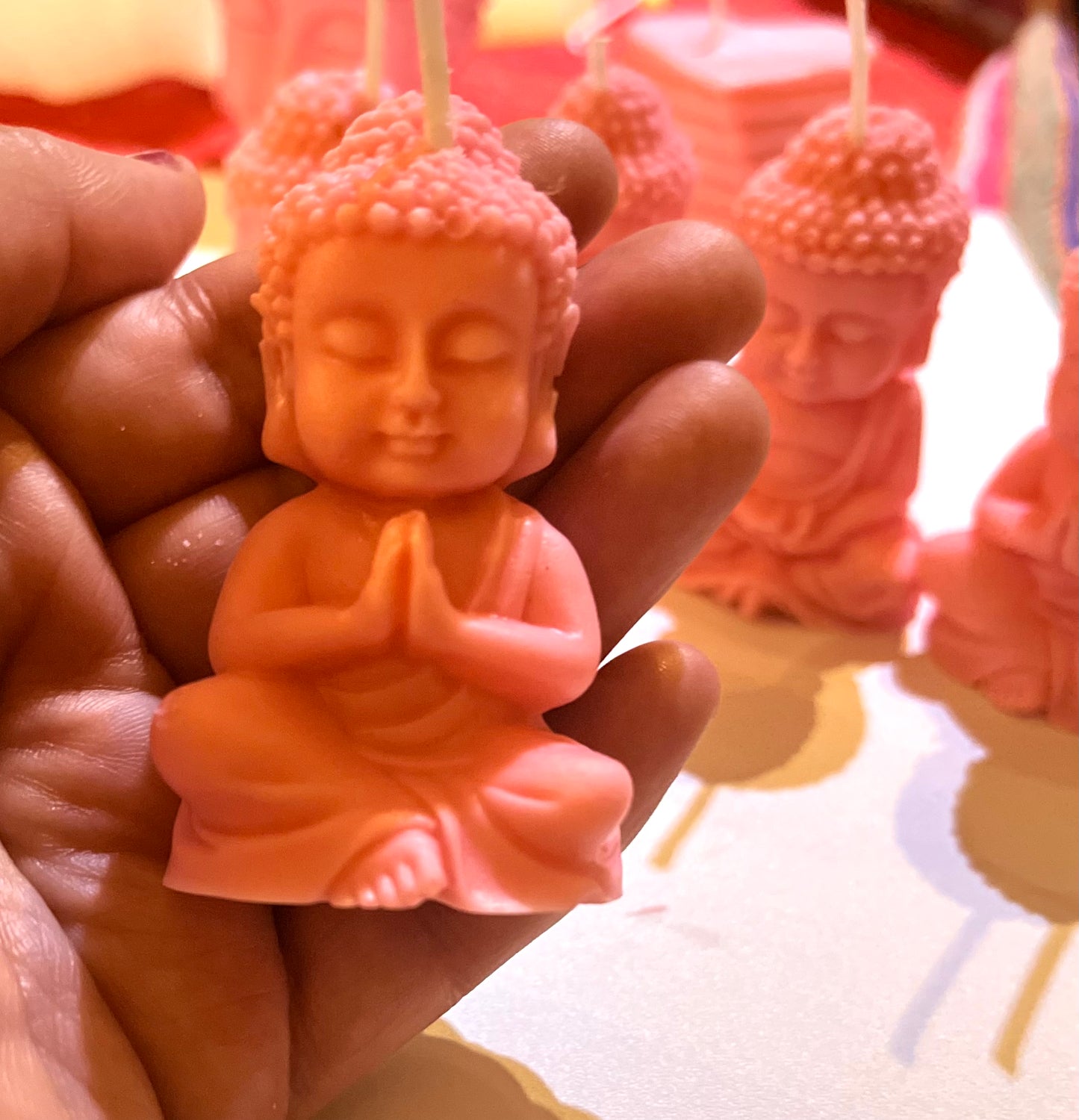 Pink Cute Buddha Candles