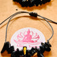 Black Tourmaline Gemstone Chip Dainty cute adjustable bracelet handmade.