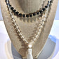 Clear Quartz,Hematite, Opalite and Black Labradorite Tassel Mala Bead