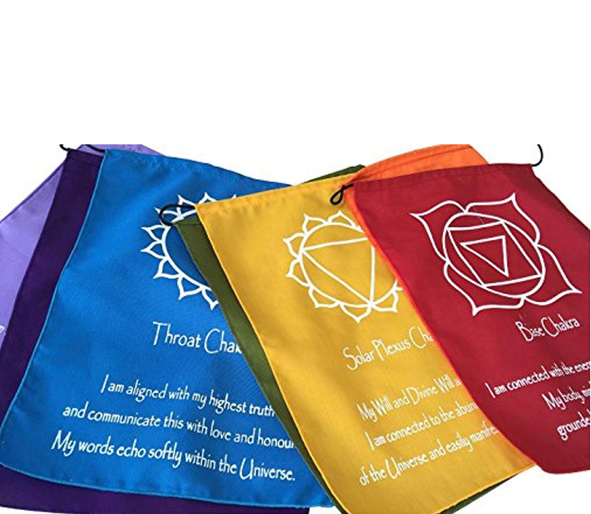 Large Seven Chakra Prayer Flags Banner Wall Hanging
