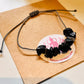 Black Tourmaline Gemstone Chip Dainty cute adjustable bracelet handmade.
