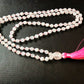 Rose Quartz 8 mm Diamond Cut Mala & Necklace, Rose Quartz Guru Bead