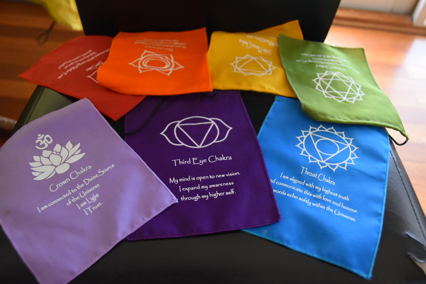 Large Seven Chakra Prayer Flags Banner Wall Hanging