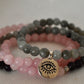 Rose quartz , Amethyst and Labradorite Mala