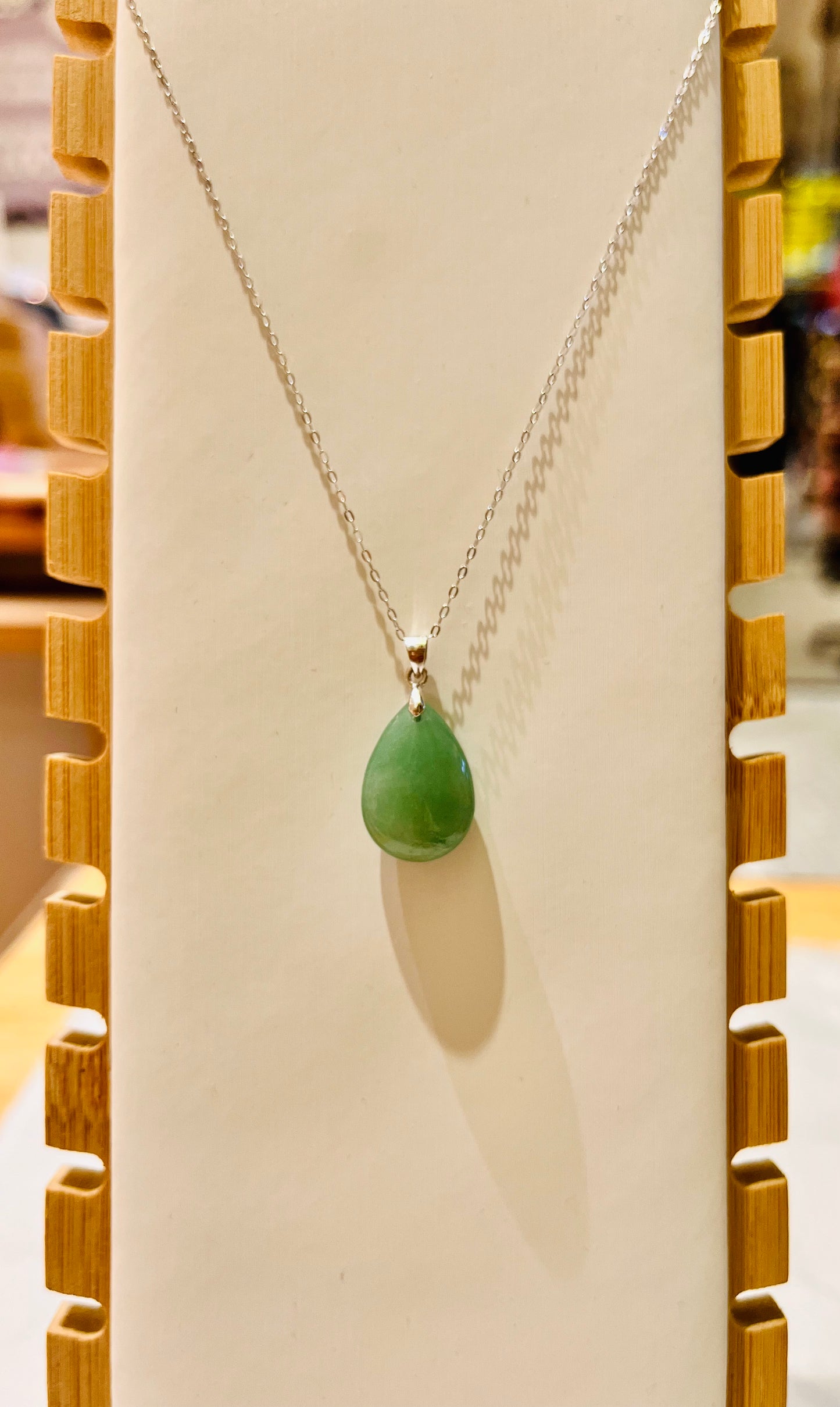 Green Aventurine Pendant , S925 Chain
