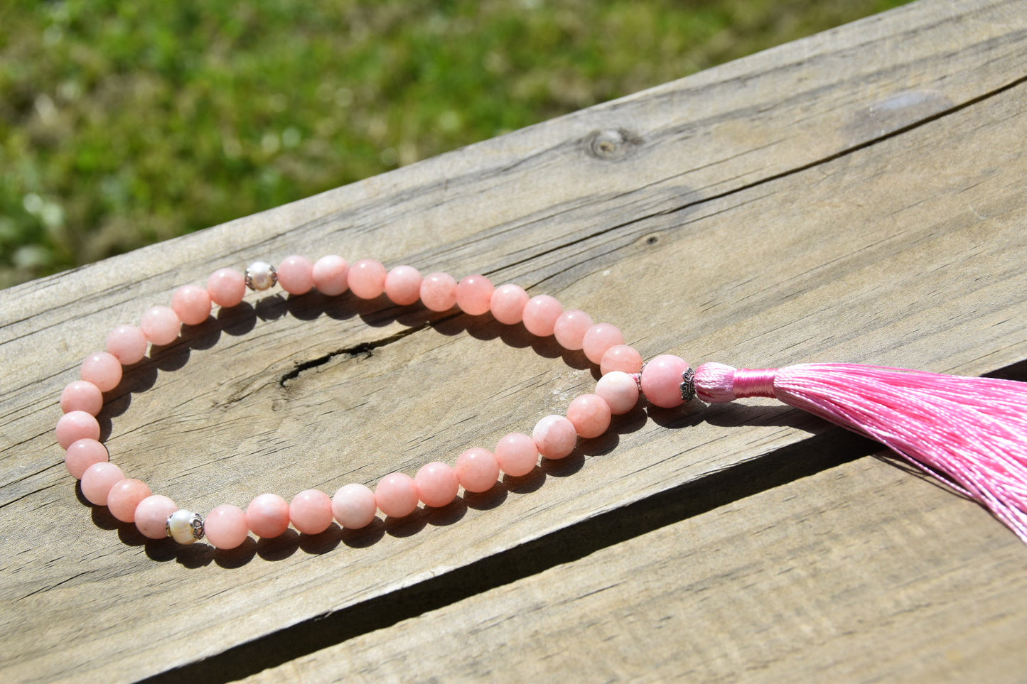 10mm Cherry Blossom Jasper and Pearls Tasbih