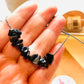 Black Tourmaline Gemstone Chip Dainty cute adjustable bracelet handmade.