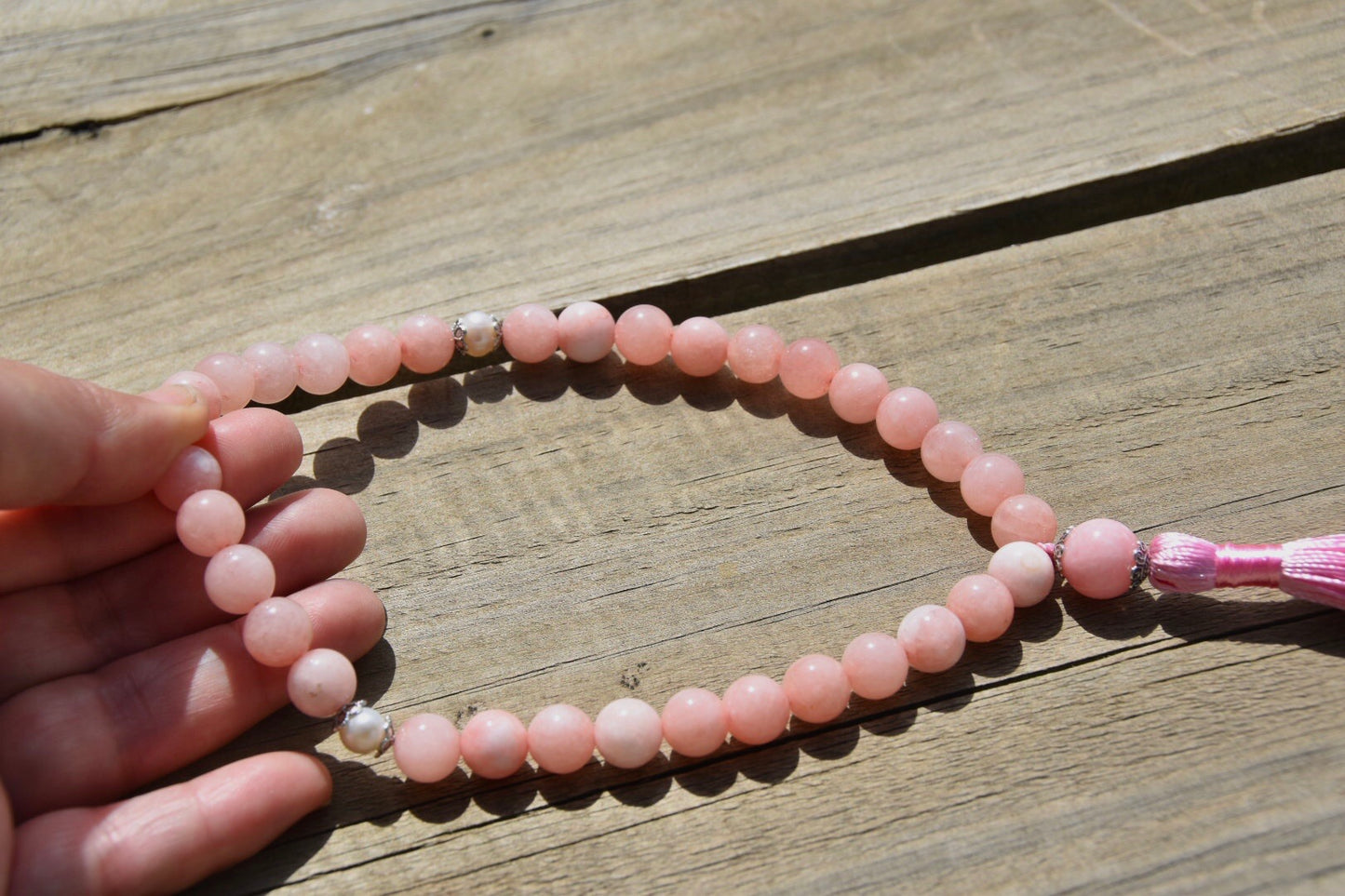 10mm Cherry Blossom Jasper and Pearls Tasbih