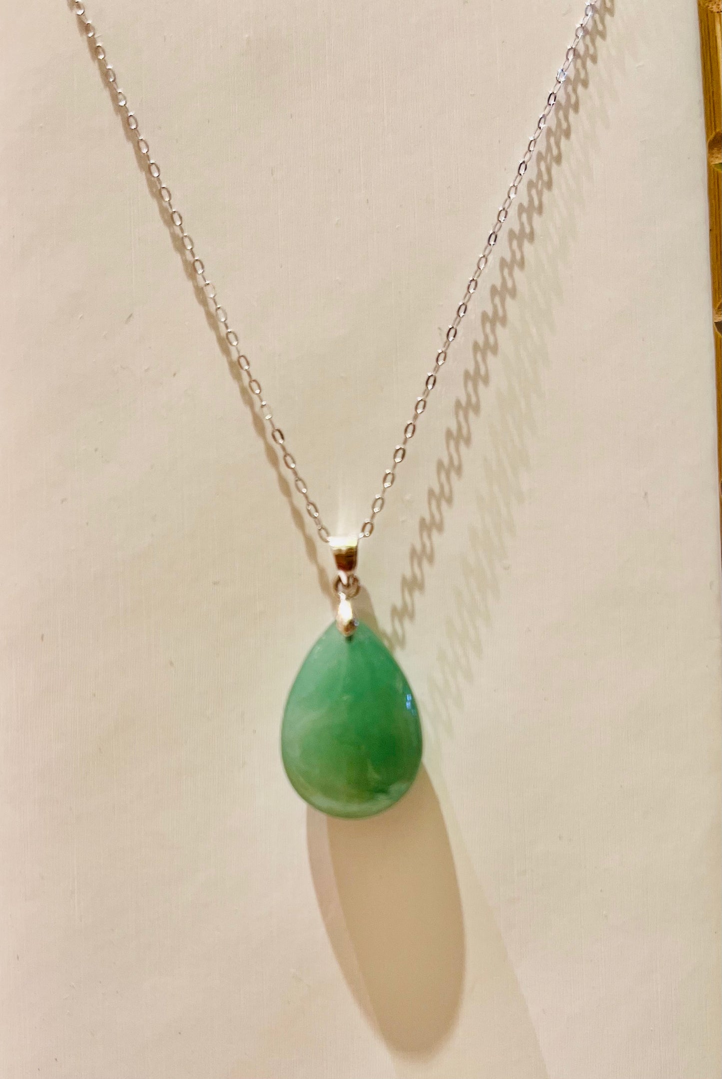 Green Aventurine Pendant , S925 Chain