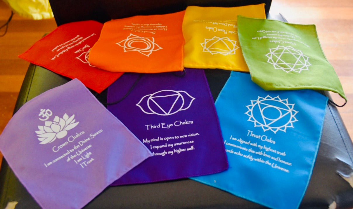 Large Seven Chakra Prayer Flags Banner Wall Hanging