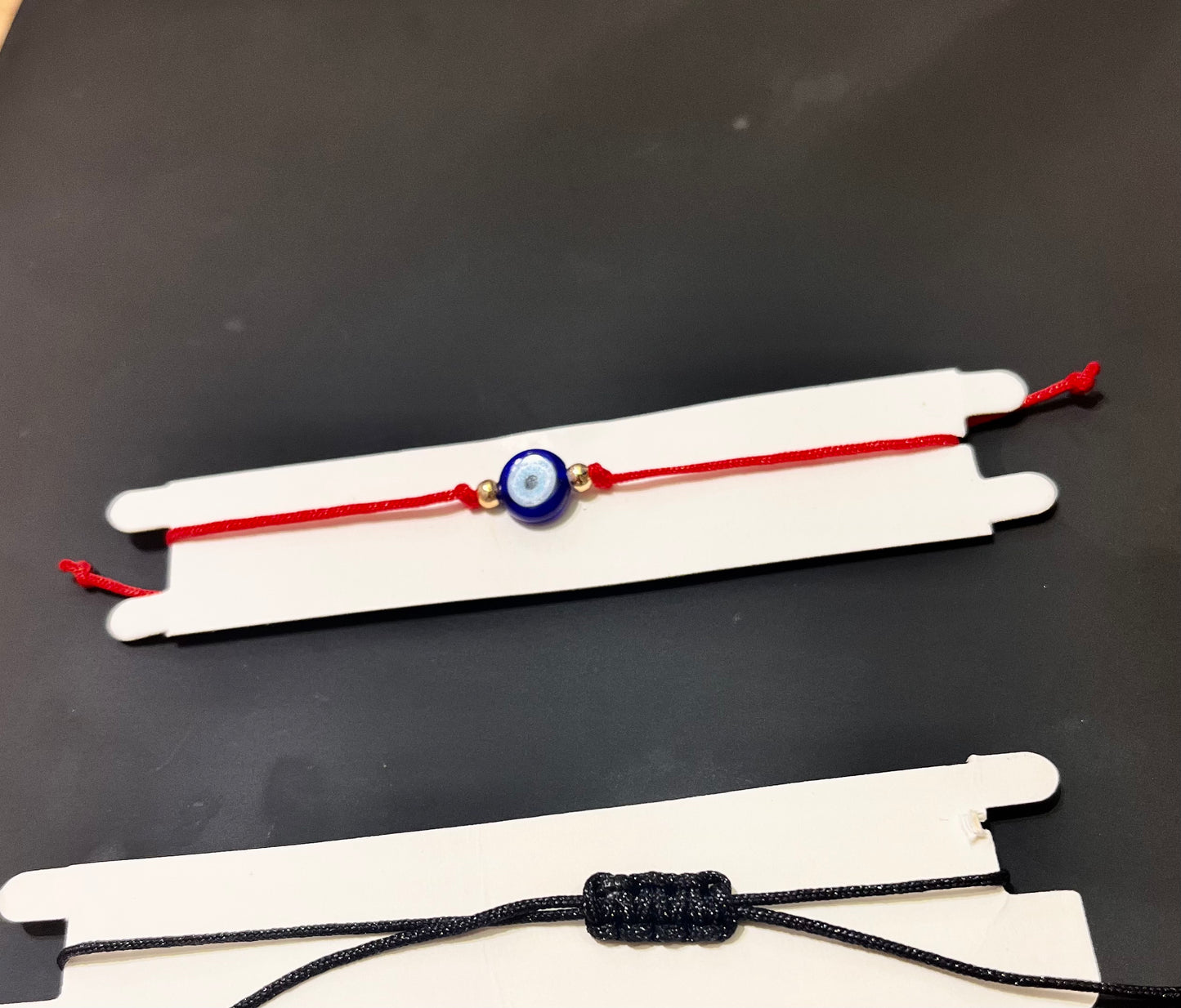 Red and black string Evil Eye protection adjustable Bracelets